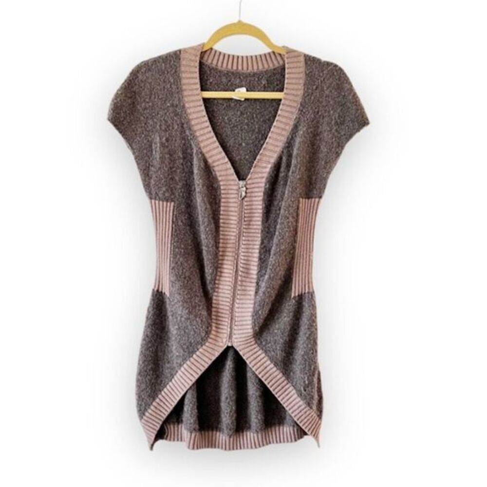 Oblique Italy Bodycon Sweater Tunic Mini Dress Size 2‎ Alpaca Blend Zip Front